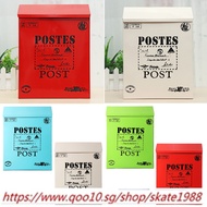 Post Box with Keys Painting Design 12 Inch Vintage Wall Mounted Locking Mailbox Drop Letterbox Hangi