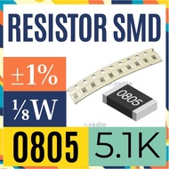 10 pcs R Resistor 5.1 Kilo ohm smd 0805 5.1K 1%