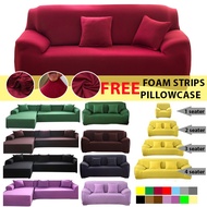 1/2/3/4 Seater Sofa Cover L Shape Universal Slipcover Elastic Cushion Cover