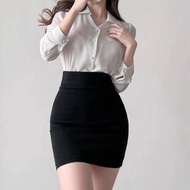 CERA-Y black slim fit office skirt CR40V66