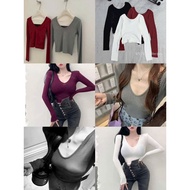 Freesize open-chest turtleneck long-sleeved t-shirt, seductive open-chest long-sleeved shirt TN02