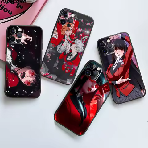 K-Kakegurui Anime Cute For iPhone 15 14 13 12 11 XS XR X 8 7 SE Pro Max Plus Mini Black Back Phone C