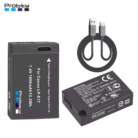 1800mAh LP-E17 LPE17 LP E17 Battery with Type-C Charging for Canon EOS RP 200 250D M3 M5 M6 750D 760