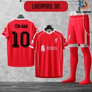 (Elastic fabric) Liverpool red home football shirt 2025/2026, football shirt with name and number pr