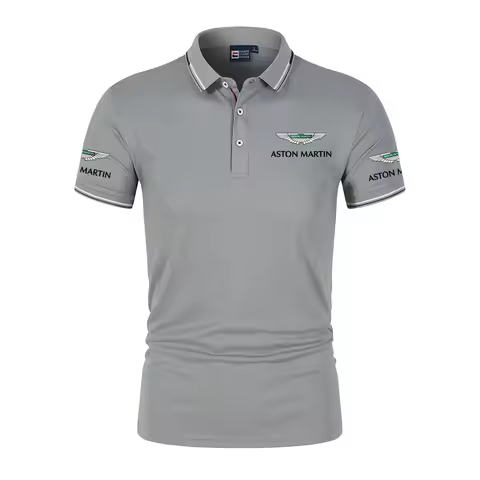 Aston Martin racing logo men's Polos T-shirt summer short sleeved men's Polo shirt 2026 new fashiona