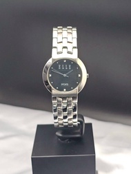 ELLE Paris (Quartz) นาฬิกาผู้ชาย  หน้าปัดดำ กล่องและใบรับประกัน