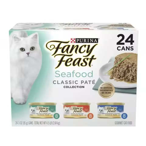 Purina Classic Pate Kitten Food, Wet Cat Food, Seafood, 3 oz Cans