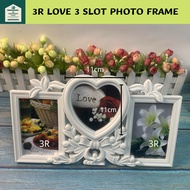 3 Slot 3R Size Photo frame Love Letter Creative Combination Integrated Wall Photo Frame Hang Wall