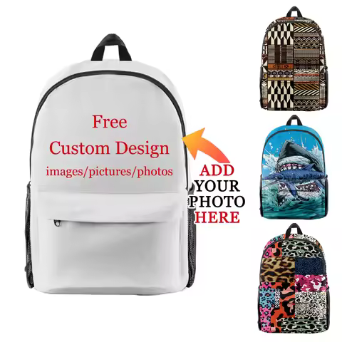 Unisex Custom Backpacks Add your image photo LOGO Oxford Cloth 3D Print Basic Casual School Study Tr