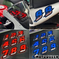 Red Number Number Brand Decals Electric Off-Road High Saiyan Motorcycle Helmet Windshield Decoration