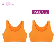 Wienna Clearance Sale DB35103*2 ชุดชั้นใน เวียนนา Fruity Bra เสื้อชั้นใน หอมกลิ่นผลไม้ ไร้ตะขอ สวมหัว ไร้โครง ไซซ์ MLE (ABCDE 30-38) สีส้ม  เขียว  ม่วง  เหลือง