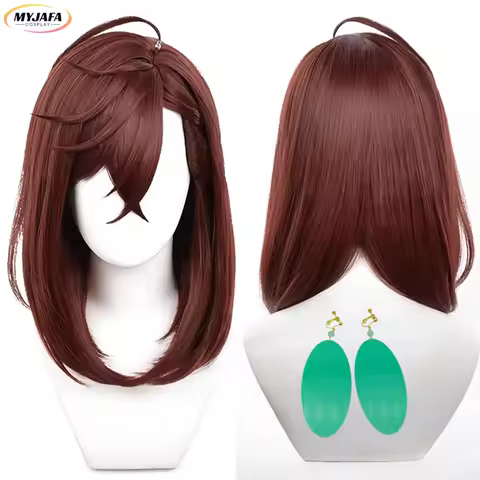 Momo Ayase Cosplay Wig 43cm Short Red Brown Wig Cosplay Anime Cosplay Wigs Heat Resistant Synthetic