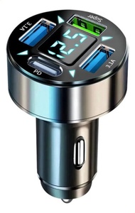 48W Car Charger with USB and Type C Fast Charging Black 99a