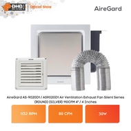 [COMBO PACKAGE] AireGard AS-6090 D2 Air Ventilation Exhaust Fan Silent Series (Silver) (Square) 80cf