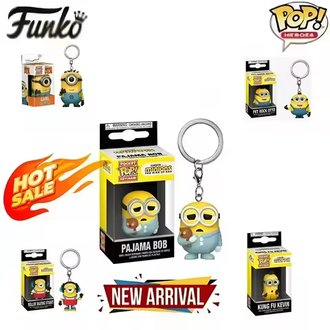 Funko Pop New Despicable Minions Me OTTO STUART KEVIN CARL Pajama Bob Agnes Pocket Keychain Kids Toy