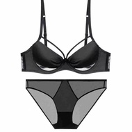 【32-42 size】 Red Sexy Underwear Panties Women Autumn Winter New Bra Set Ultra-Thin Large Size Anti-s