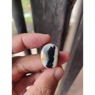 Batu Cincin Akik Yaman Hitam Putih Madu Urat Unik