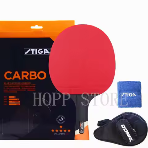 STIGA 6 Star Racket Offensive Professional Carbon Pimples In Rubber Original Stiga Table Tennis Rack