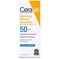 CeraVe Hydrating 100% Mineral Sunscreen SPF50 Mineral 75 ml