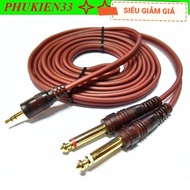 Audio cable 3.5mm to 2 ends 6.5mm OFC copper core - Audio cable - 3.5 to 2 ends 6.5 OFC