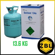 Solchem Refrigerants R134a R134 GAS AIR COND (13.6kg) KERETA RUMAH METER MANIFOLD