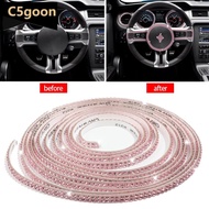 C5GOON 1m/5m 3.2ft/16ft Car DIY Auto Decorative Stickers Crystal Diamond Car Decoration Accessories Double Rows Stickers Auto Interior Cover X4Z7