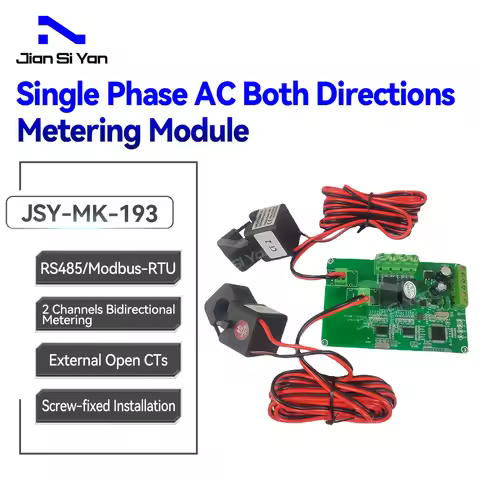 JSY-MK-193 100A Two-channel Open CT Bidirectional Metering Meter RS485 Current Monitor AC Solar Mete