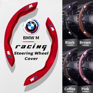 BMW M Power Car Steering Wheel Protective Cover Suede Steering Wheel Cover Anti Slip Sweat Absorption For G20 F30 E60 E46 E90 F10 G30 E36 E30 X1 F48 X3 G01 1 3 5 Series Accessories