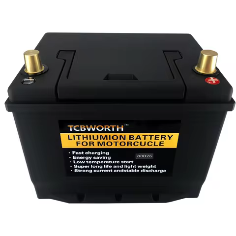 80D26L Car Start-Stop Lithium Battery LiFePO4 Lithium-ion Battery Lightweight Design Auto Lithium Ba