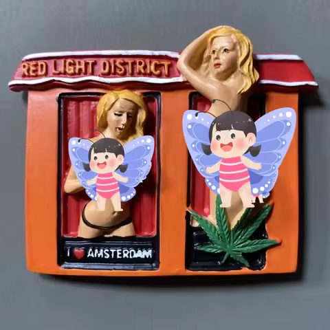 Europe, Holland, Amsterdam,3D Stereoscopic，Tourism souvenirs，Resin painting，Decoration home，Refriger