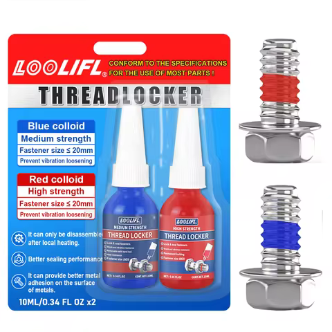 LOOLIFL Blue Thread Locker 243 Nuts-Bolts Locker, Screw Adhesive Lock Tight Seal Fasteners Anaerobic