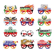 MJ036 Football World Cup Party Paper Glasses Mask 12pcs a Bag Party Birthday Mask Glasses z4.20