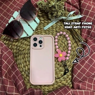 SOFTCASE PINK POLOS + TALI STRAP BUNGA PINK For REALME 10 4g/5g realme 5 c17 c15 c20 c21y c67 c55 c3