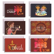 Indian Diwali Festival Diwali Lantern Festival Greeting Card Set with White Envelopes