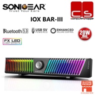 SonicGear IOX Bar-III Stereo Bluetooth RGB Soundbar Speaker - Black/White
