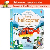 (In Stock)    พร้อมส่ง   หนังสือบอร์ดบุ๊ค Usborne Peep Inside How a Helicopter Works Hardcover หนังสือเด็กภาษาอังกฤษ by Great English Books