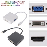 3 In 1Mini Display Port DP Thunderbolt to DVI VGA HDMI Adapter Cable For MacBook