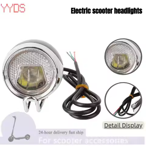 10inch E-scooter Front Light Electric Scooter Headlight Lamp Portable Waterproof Elements for Kugoo 