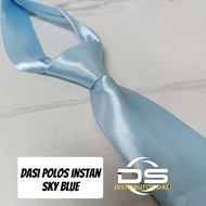 Men's Instant Tie Plain Satin Tie 3 Inch 8cm Verclo Tie Ready-to-Wear/Prepet