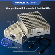 WAVLINK 10G อะแดปเตอร์อีเทอร์เน็ตสำหรับ Thunderbolt 3/4/5 & USB4รองรับ10G/5G/2.5G/1G/100M/10M Adapti