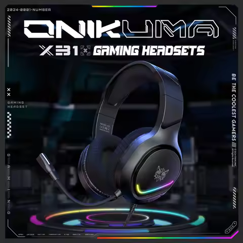 ONIKUMA X31 Gaming Headset Gaming headset 3.5 mm speaker 50mm RGB power PC/Mobile/Console