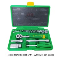 MATA TEKIRO socket Wrench Set 21 pcs 1/4" - 3/8" 6 PT (4-19mm) socket wrench socket set 1/4 Inch - 3
