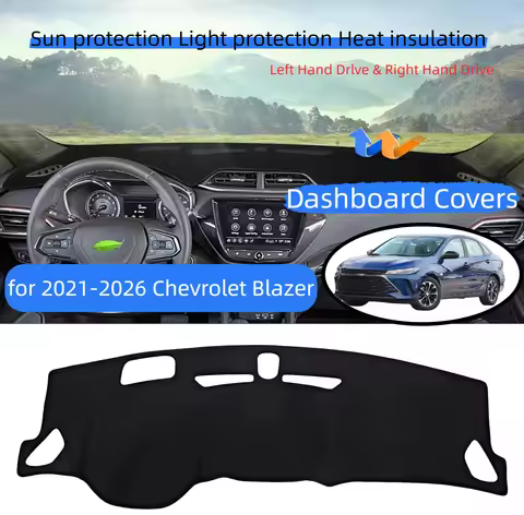 Custom Flannel Dashboard Cover for 2021-2026 Chevrolet Blazer - Non-Slip Black Dash Mat, Sun Shade A