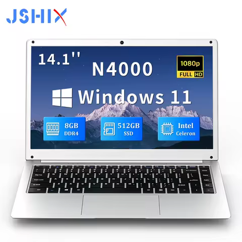 JSHIX 14.1 Inch Cost-effective Portable Laptop Intel Celeron N4000 DDR4 8G RAM 256G 512G 1TB SSD Win