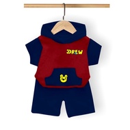 Children's Sleepwear Set Hoodie Boys Girls Animal Picture Drew Shorts Short Shirt Ages 2-7 Years
