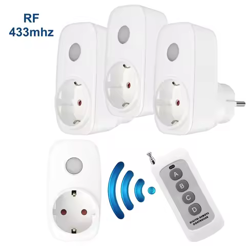 Remote Control EU Socket Smart Wireless Remote Power Wall Plug French Programmable Sockets RF 433mhz