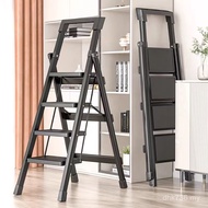 With Stairs Folding Ladder Household Ladder Retractable Ladder Steel Ladder Thickened Herringbone La