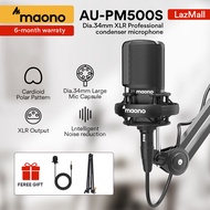 MAONO PM500 XLR Condenser Microphone with 34mm Large Diaphragm Professional Cardioid Studio Mic for 