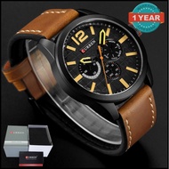 Curren นาฬิกาข้อมือผู้ชาย สายหนังสีน้ำตาล หน้าปัดสีน้ำตาล/ดำ รุ่น C8247