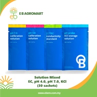 Bluelab Calibration Solution Set (pH 7.0, pH 4.0, KCl, EC) Mixed (30 sachets)